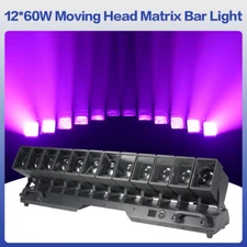 12x60W Moving Head Matrix Bar Light RGBW 4in1 DMX Beam Wash LED Stage Lights