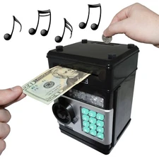 Cash Vault for Kids - Password Protect Your Bills and Coins - Musical Bank Safe