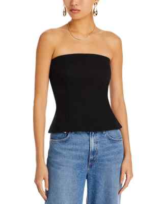 Aqua Women's Black Ponte Knit Tube Top L38717 Size Small UK