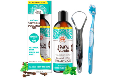 Whitening Oil Pulling Fresh Breath Natural White Teeth Gum Health Coconut Mint