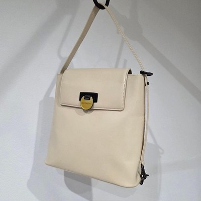 Givenchy Beige Leather Handbag Vintage Made in Japan Rare Authentic