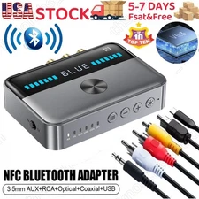Bluetooth 5.3 Transmitter Receiver 3.5mm AUX RCA TV Home Stereo Audio Adapter US