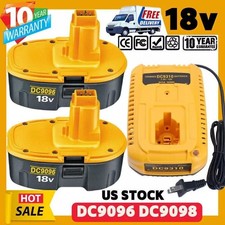 18V NI-MH Battery / Charger For Dewalt 18 VOLT DC9096 DC9098 DC9099 DW9098 NEW