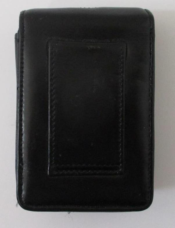 CANON - Small Black Leather Camera Case; With Logo - Belt Loop