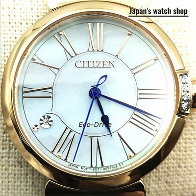 CITIZEN EM1063-89D Gold ROUND Collection Eco-Drive Women's Watch New in Box