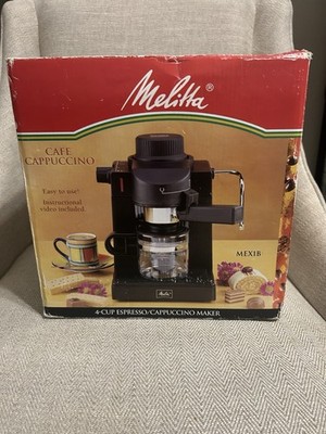 New Melitta 4 Cup Cafe Cappuccino Espresso Machine Maker Coffee MEX1B Frother