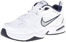 NEW Men Nike Air Monarch IV SHOES SZ 9 WIDE 4E White/Metallic Silver 416355 102