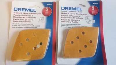Dremel 6060 And  6065 Hook And Loop Sandpaper 2-pack. 80 Grit And Combo Pack 