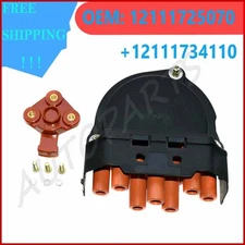 New Set 12111725070 Distributor Cap & Rotor For BMW E23 E24 E28 E30 E31 E32 E34