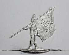 Cynowe płaskie figurki: Stara Armia , Flaga 3 , 50 mm