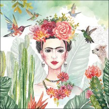 4 x Paper Napkins/33cm/3Ply/Decoupage/Tropical/Lama/Birds/Flowers/Frida Kahlo