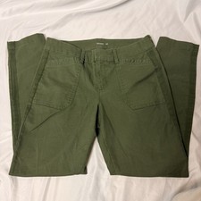 Old Navy Womens Pants 4 Green Skinny Stretch Cotton Pixie Military Green Career