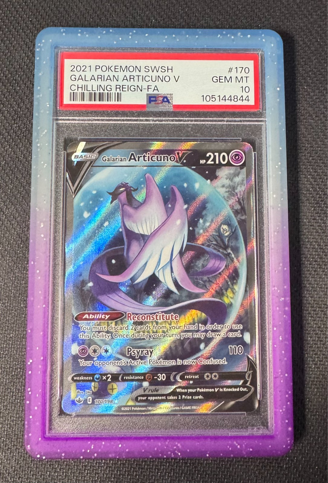 Pokemon Galarian Articuno V 170 Chilling Reign PSA 10 GEM MINT