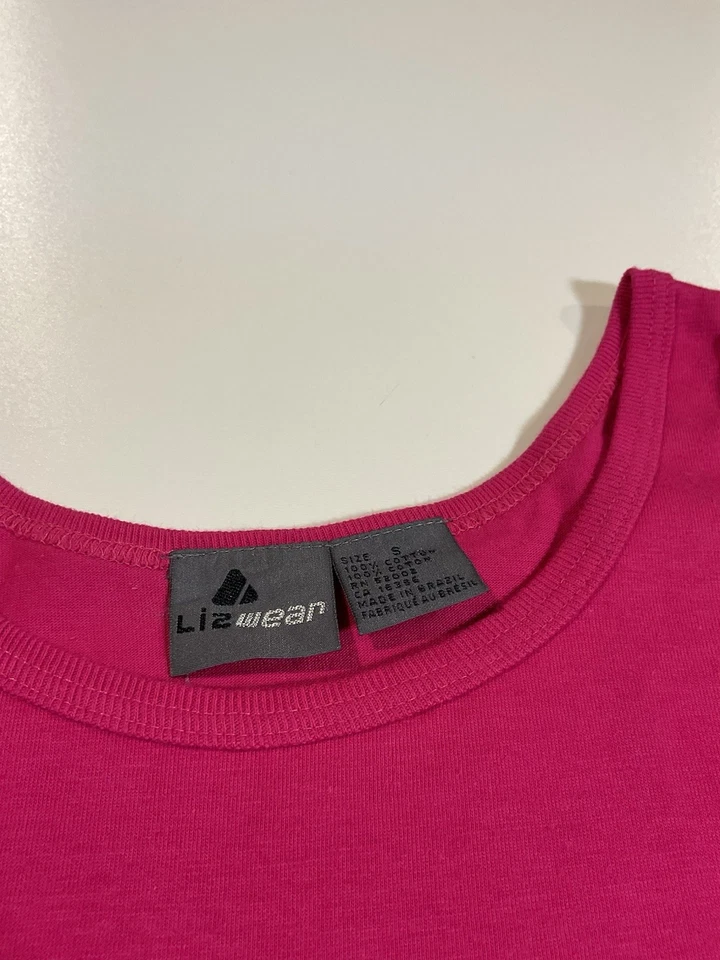 Vintage Liz Wear Tank Top Sz S Pink Blank Beach Summer Cotton 90s - Image 2 of 4