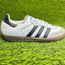 Adidas Samba OG Boys Size 5Y White Black Athletic Leather Walking Shoes Sneakers
