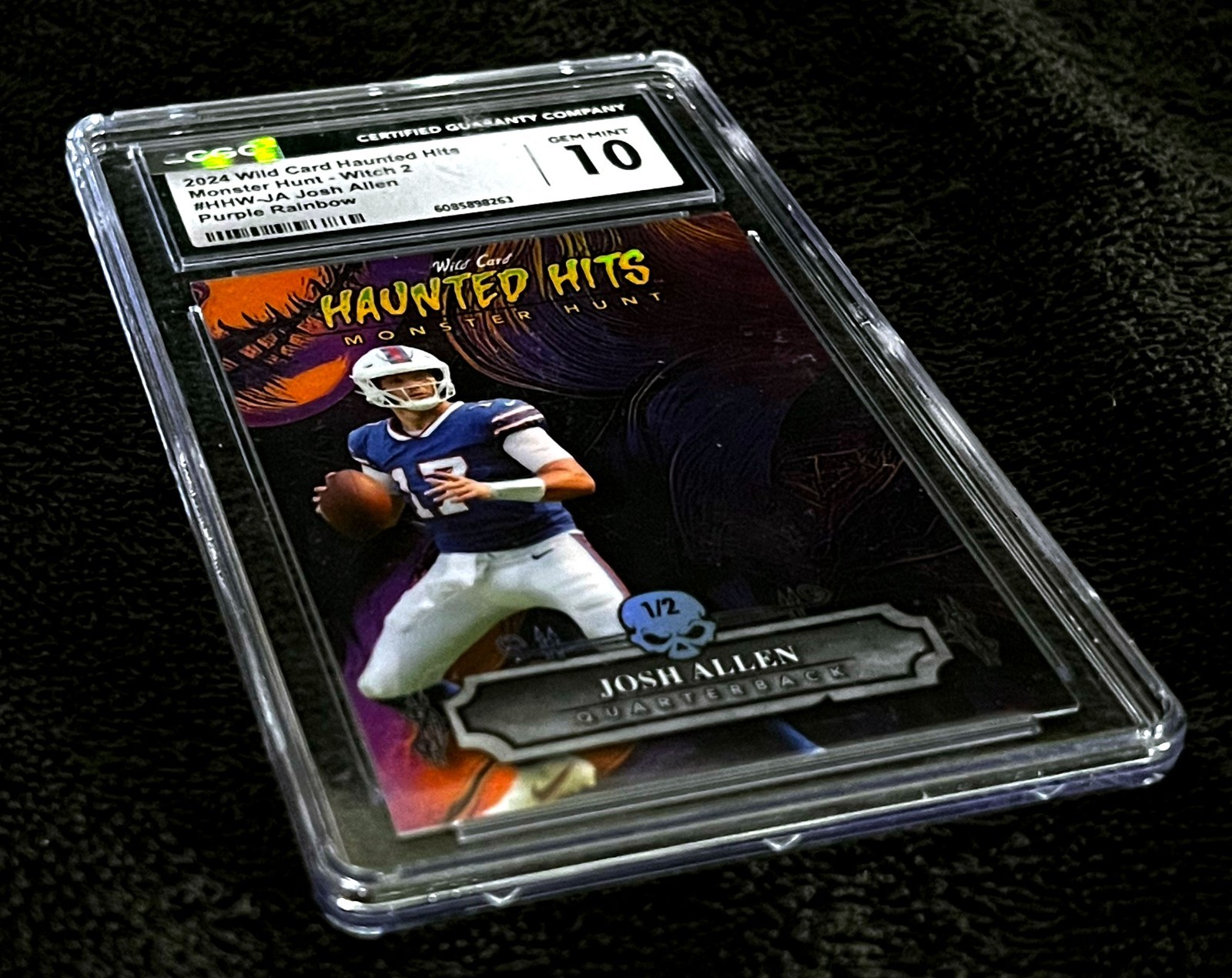 2024 JOSH ALLEN 1/2 • RARE SHORT RUN • CGC 10 • PURPLE RAINBOW FOIL WILDCARD view 3