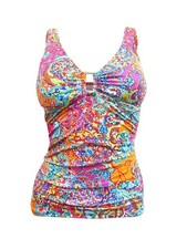 Lauren Ralph Lauren Women's Amara Patchwork Printed Tankini Top 4, Multi 