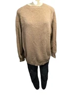 Pas de Calais Brown Sweater 100% Camel Women's Made in Japan Size 34/ M