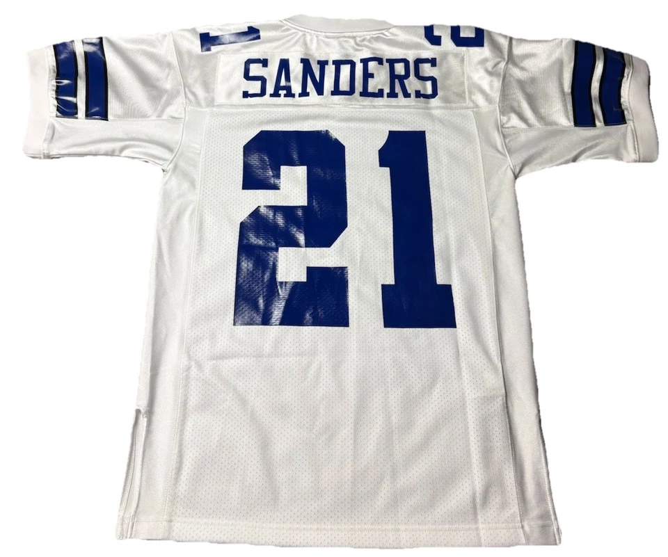 CAMISETA DE VAQUEROS MITCHELL & NESS AUTÉNTICA DEION SANDERS M DALLAS $300 NUEVA CON ETIQUETAS Foto 3 de 4