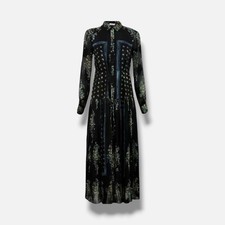 Ulla Johnson Women's Black Emilie Long-Sleeve Shirt Dress Size 8