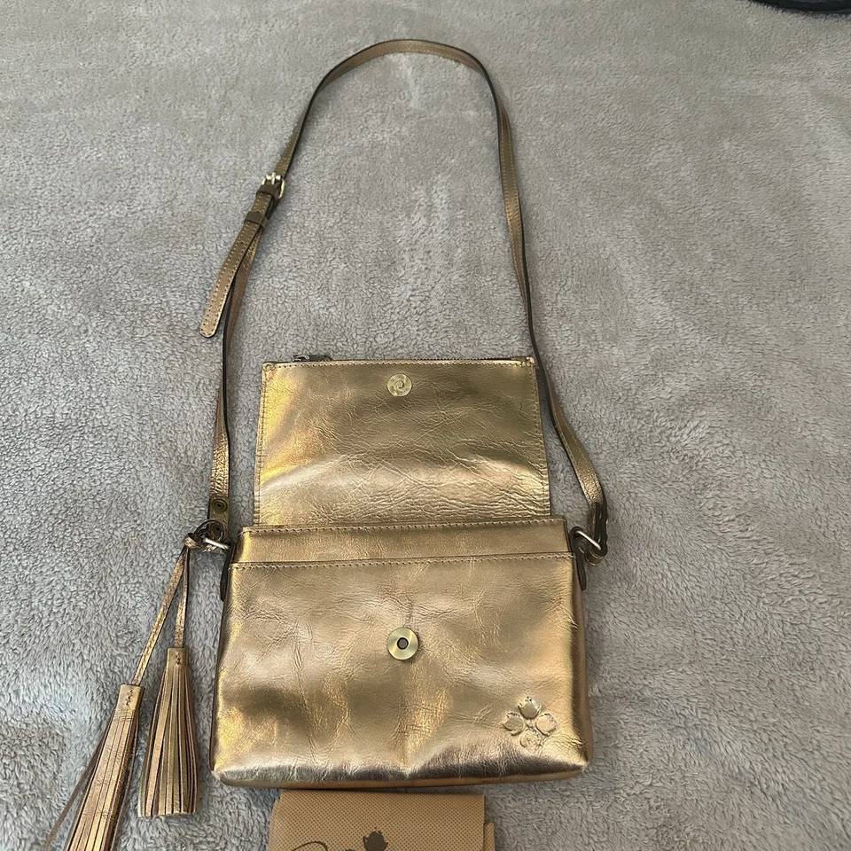 Patricia Nash 金属金色斜挎包。 — 第 3/4 张图片
