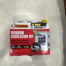 Frost King V73/3 Window Insulation Kit, 42" x 62", 3-Pack, Indoor - New