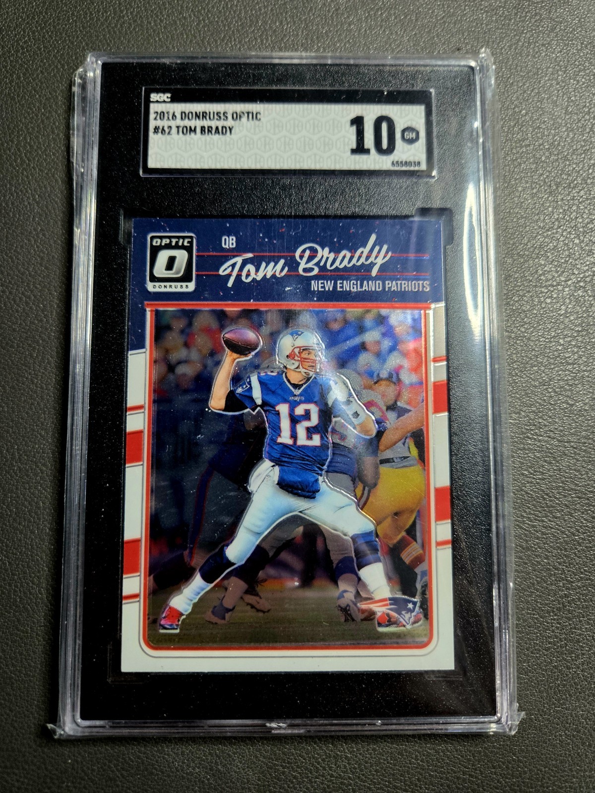 2016 Panini Donruss Optic Tom Brady SGC 10 Gem Mint # 62 First Year Optic