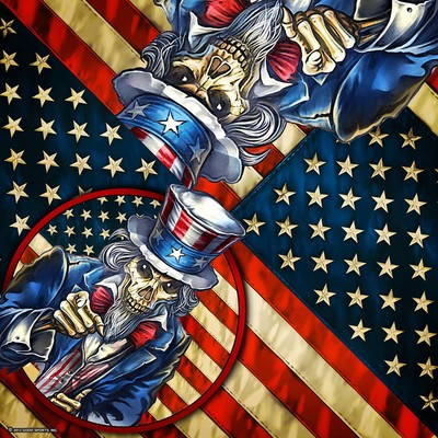 Biker Chopper Uncle Sam Skull USA Amerika Flagge Bandana Tuch Kopftuch Halstuch