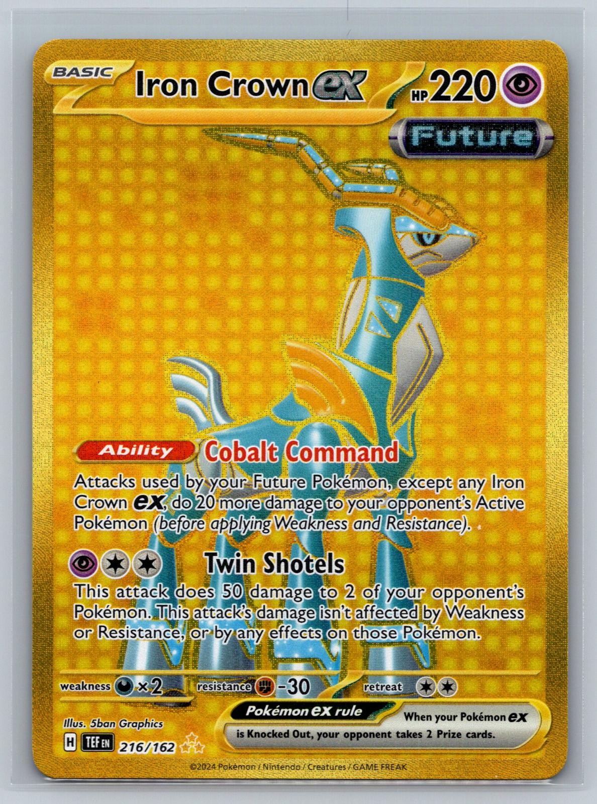 Iron Crown ex 216/162 Hyper Rare Temporal Forces Pokemon Card Near Mint