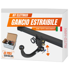 Gancio di traino estraibile vert. per BMW serie 5 E61 Touring 2004/2010 13poli