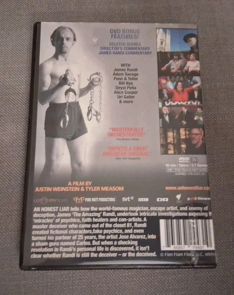 An Honest Liar DVD James "The Amazing" Randi 2014 Flim Flam Films RARE oop USA Foto 2 de 4