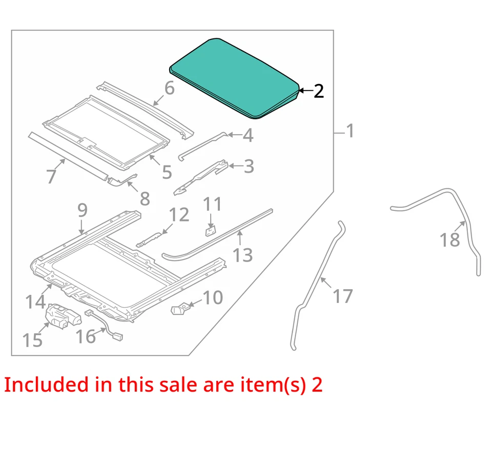 Kia Soul 2010-2013 techo corredizo vidrio OEM 81610-2K000 Foto 3 de 4