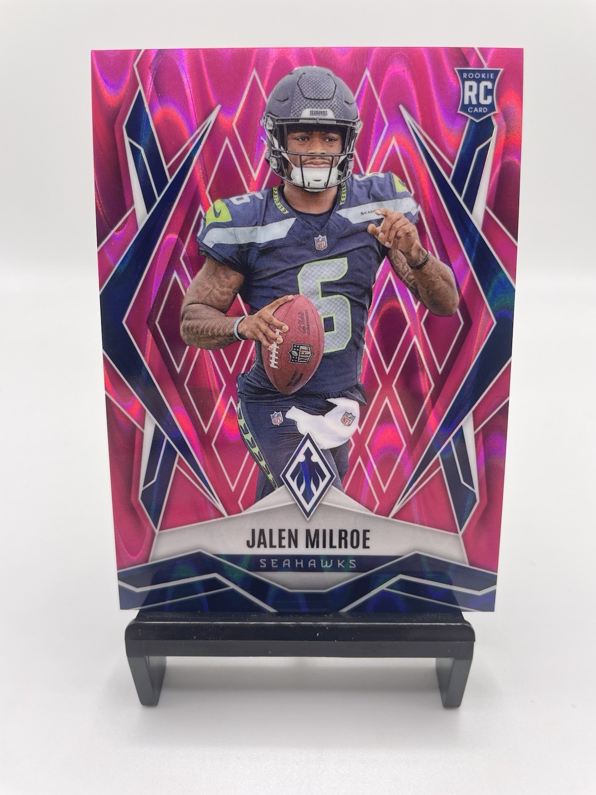 2025 Panini Phoenix - Jalen Milroe Pink Seismic /75 #151 (RC) Seattle Seahawks