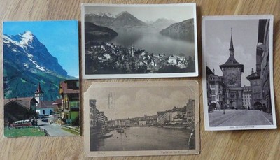 4 x Postcard Switzerland, see item description