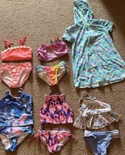 Cat  Jack Etc. Size XS 4/5 Swimsuit Lot Of 5 Girls Tankini/Bikini Cover Up