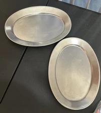 Set of 2 Bon Chef 2015-N Oval Platters Cast Aluminum Restaurant Serveware