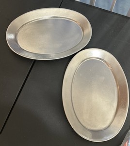 Set of 2 Bon Chef 2015-N Oval Platters Cast Aluminum Restaurant Serveware