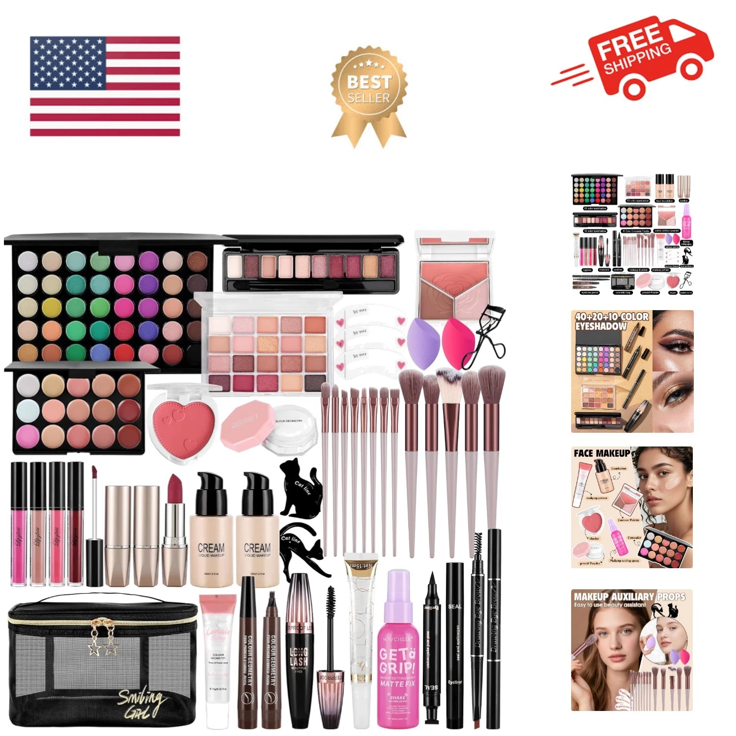 Makeup Kit for Women Full Kit Include Foundation Eyeshadow Palette Makeup Bru...