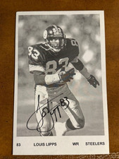 1980s Pittsburgh Steelers Signed Football Team Issue Louis Lipps Southern Miss