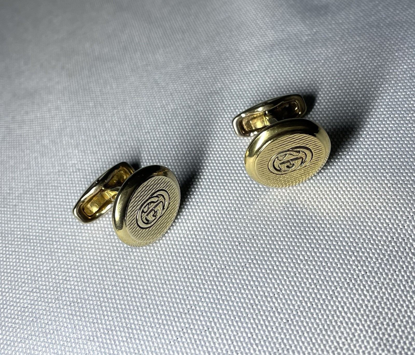 Auth [Rare] Gucci Cufflinks Interlocking G double… - image 9