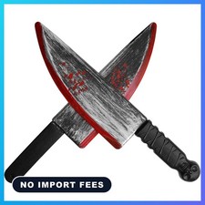 2 Pcs Halloween Knife Prop, Realistic Halloween Butcher Fake Knife