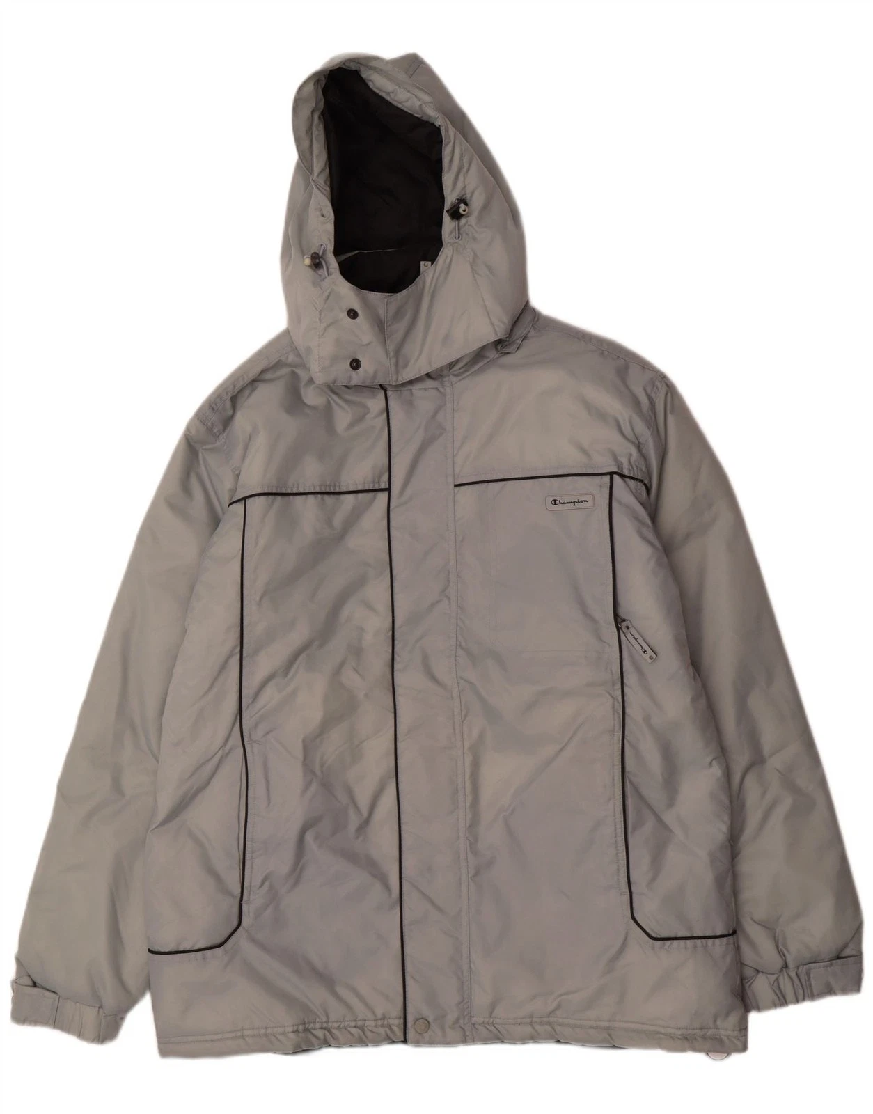CHAMPION Mens Hooded Padded Jacket UK 42 XL Blue Polyamide DN01