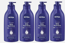 Nivea Milk Nutritiva Body Corporal Cream NIVEA - 4PK 1000 ML Each
