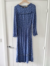 FatFace Ladies Cornflower Blue Floral Maxi Dress Long Sleeve Size 6