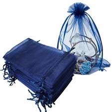 50 Pieces Gift Organza Bag Navy Blue 1 Count Pack of 50 4x6 Inches Navy Blue