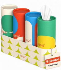 Car Tissue Holder with 4 Facial Tissue Canisters Car Organization - Car Interi