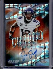 2025 Topps Chrome Justin Jefferson Chromographs Auto Orange Geometric #/25
