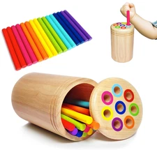 Montessori Wooden Learning Color Sorting Toys for Toddlers Age 1-3