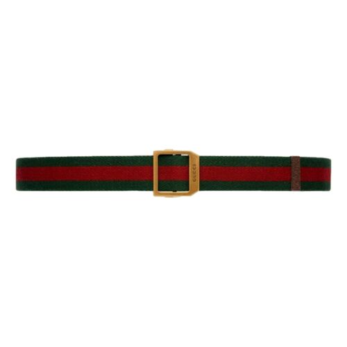 Gucci Web Stripe Red and Green Canvas Belt Size 90/36 NEW