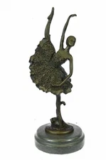 Art Deco Hot Cast Bronze Graceful Ballerina Ballet Statue Sculpture Gift Decor